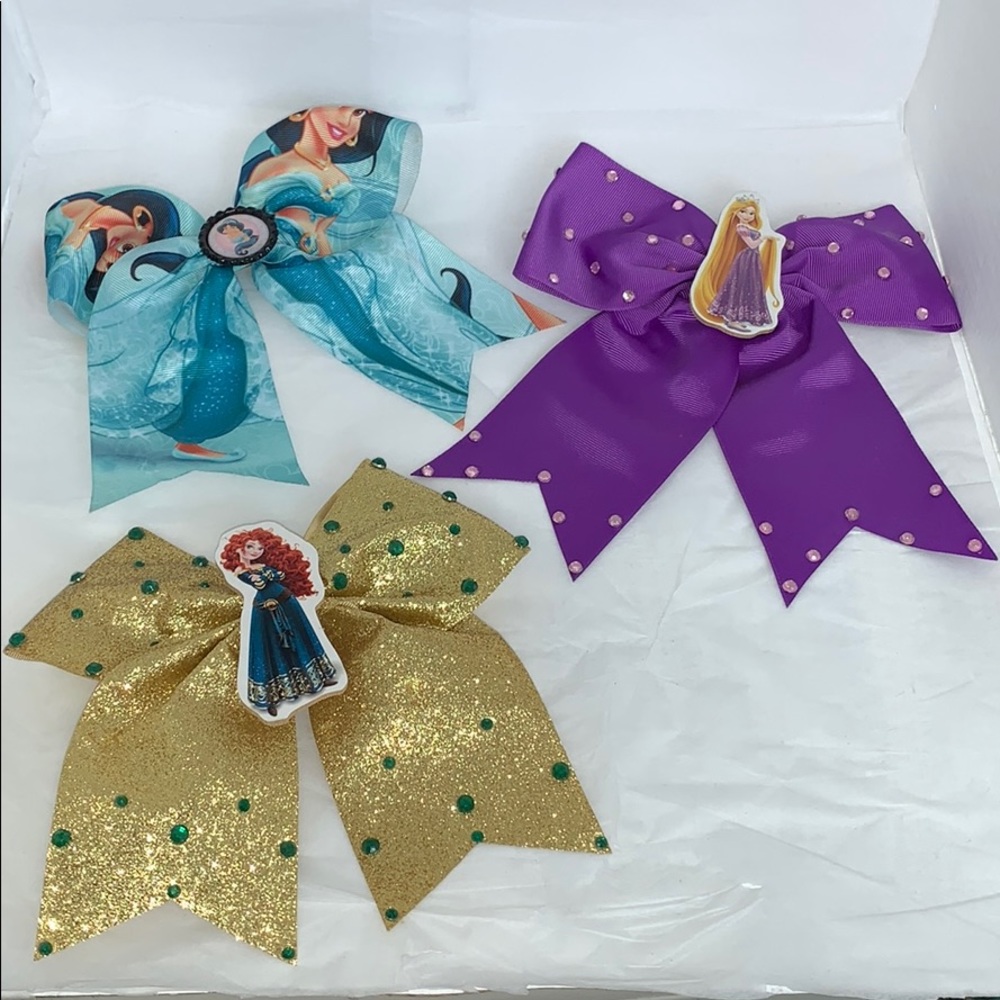3pc Handcrafted Disney Princess Inspired Cheer Bow